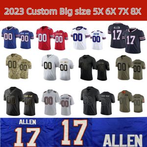 Plus 7X Josh Personalizado Allen Size5x 6X 8X Camisa de Futebol Gabriel Davis Von Miller Billes Cook 14 Stefon Diggs Dawson Knox Beasley O