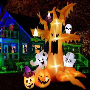 Andere evenementenfeestbenodigdheden OurWarm 8Ft Halloween-opblaasboten Dode boom met geesten Pompoenen Heksenhoeden Opblaasbaar decor Buiten met ingebouwde LED-verlichting 230904