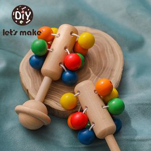 Rattles Mobiles lets make Baby Wood Toys Rattle born Infant Montessori Educational Wooden Ball 0 Up To 1 Year Games For Babies Gift 230901