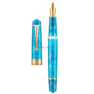 Stylos à plume Asvine P20 stylo à plume à Piston EF/F/M plume bleu glace motifs acryliques pince dorée stylo de bureau d'écriture lisse HKD230904