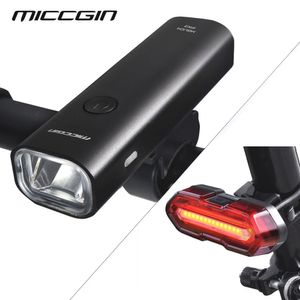 Luzes de bicicleta Luz Bicicleta LED Bicicleta Super Brilhante Frente Traseira Conjunto Lanterna para Ciclismo Lanterna USB Recarregável COB Acessórios de Lâmpada Miccgin 230904