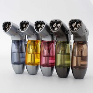 Big Firepow No Gas Lighter Turbo Lighters Smoking Accessories Three Torch Lighter Cigar Cigarettes Lighter Gadgets For Men YXUR