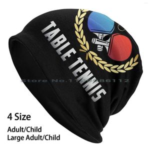 Boinas Jogador de tênis de mesa Ping Pong Engraçado Legal Dizendo Presente Gorros Chapéu de Malha Esportes Paddle Ball