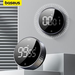 Kitchen Timers Baseus Magnetic Timer Digital Manual Countdown Alarm Clock Mechanical Cooking Shower Study Stopwatch 230901