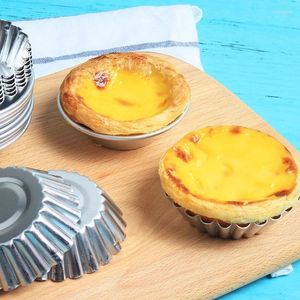 Bakningsformar 10 st/set ägg tårta mögel aluminiumlegering konditori mögel köksverktyg mu8669