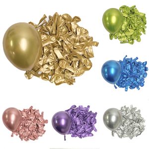 Other Event Party Supplies 50100Pcs Metal Balloons 5101218inch Rose Gold Metalli Silver Chrome Latex Birthdays Wedding Christmas Decor 230904