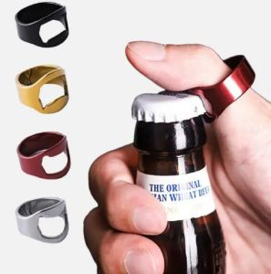 22mm Mini Bottle Opener Stainless Steel Finger Ring Ring-shape Bottle Beer Cap Opening Remover Kitchen Gadgets Bar Tools Quality LL