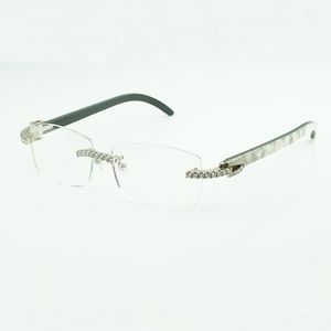 Moissanite diamante luxo moda buffs óculos 3524015 natural preto misto búfalo claro óculos lentes frete grátis