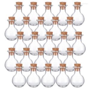 Storage Bottles Glass Wishing Bottle Mini With Wooden Cork 10Pcs Small Clear Vials Container For Art