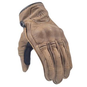 Willbros Dark Brown Vintage Motorcycle Touch Screen Gloves Men's Retro Leather Gloves For Street Motorbike Bike Touring T2008276S