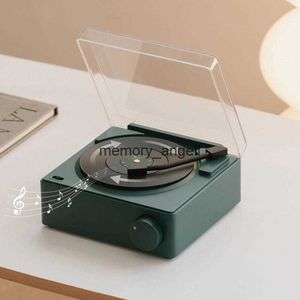 Alto-falantes portáteis RYRA Vinil Turntable Bluetooth Speaker de alta qualidade sem fio pequena caixa de som subwoofer com despertador Home Mini presente HKD230904