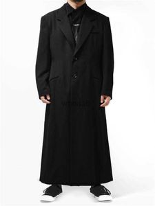 Wełniane mieszanki wełniane kombinezon wełniany płaszcz Kurs College Long Men Płaszcz HKD230904