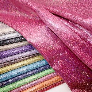 Fabric 150cm Wide Glitter Laser Polyester Fabric Iridescent Holographic Wedding Party Background Doll Clothing Decor Material DIY 230904