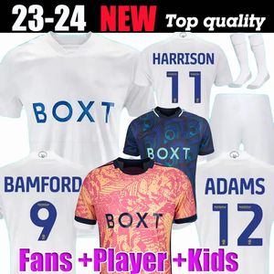 3xl 4xl 23 24 Bamford James Llorente Rodrigo Leeds Notees Soccer Jerseys 2023 2024 Adams Aaronson Harrison Sinisterra Kids Kit Football Shirt Player Kids 888