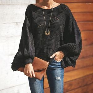 Women's Sweaters Women Hollow Out Sweater Elegant Spring Autumn Loose S Knitted Pullovers Female Winter Casual O Neck Solid Color