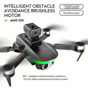 Drone pieghevole senza spazzole LS-S5S con doppia fotocamera HD FPV, evitamento degli ostacoli, posizionamento del flusso ottico, obiettivo regolabile a 90°, rotazione a 360°, custodia per il trasporto inclusa
