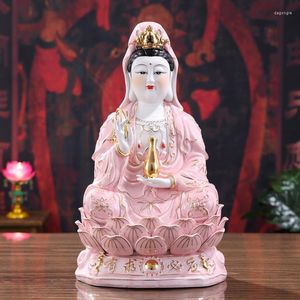 Zegary stołowe Statua Budda Guanyin Ceramiczne rzemiosła Kreatywne malarstwo ozdoby Wysokie białe porcelanowe posąg Baohong