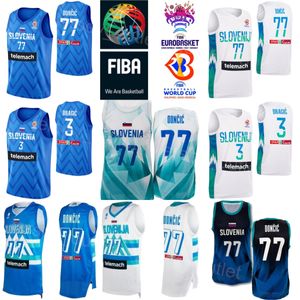 Stampato Coppa del Mondo 2023 Basket Slovenia 15 GREGOR HROVAT Maglie 11 Jaka BLAZIC 4 ZIGA SAMAR 3 Goran Dragic 27 ZIGA DIMEC 55 JAKOB CEBASEK Luka Doncic 77 Nazionale