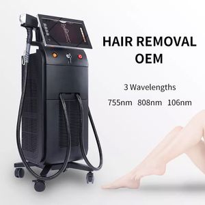 Trending Vertical Depilation Hair Removal Pigment Follicle Damage Device 755nm 808nm 1064nm Diode Laser Smärtfri hårrotpenetrering Remover