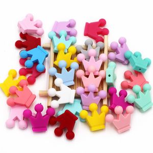 Zęby zabawki Joepada 10pclot silikonowe koraliki koronne koraliki dziecięce Naszyjnik żucia Łańcuch łańcucha