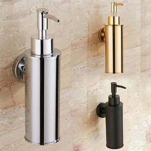 SUS 304 Dispenser di sapone per le mani da bagno Bagno Shampoo liquido Bottiglia di stoccaggio Supporto per montaggio a parete Scatola in acciaio inossidabile Oro cromato Nero242Q