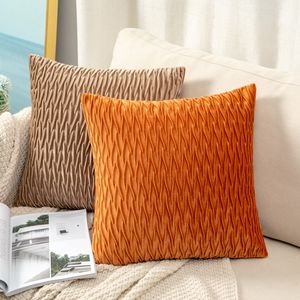 Pillow Case Striped Geometry Velvet Throw Pillows 4545 Waist Cushion Cover Sofa Home Bedroom Decorative Year Kussenhoes Decoration 230901