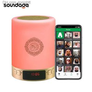 Portable Speakers Soundage Azan Islamic Koran Speaker Night Light Mp3 App Control Coran Player Quran Lamp med 16G Memory Card Veilleuse Coranique Q230904