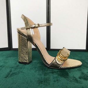 High Heels Designer formelle Schuhe Damen Sandalen vielseitiger Gürtel aus echtem Leder wasserdichte Plattform Mutter Schnalle Box Kleid Schuhe