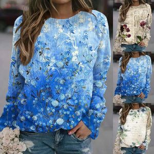 Kadın Hoodies Kadın Pimi Üstlerin Altında Seksi Bluzlar Kadınlar İçin Sonbahar Sweatshirts Crewneck kazak modaya uygun çiçek mahsul bluz