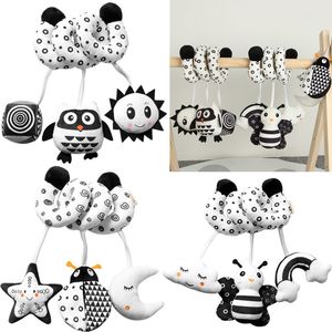 Rattles Mobiles Soft Plush Baby Rattles with Bell born Stroller Car Handbell Mobile Rattle Toys On The Crib Interactive Squeaker Hanging Doll 230901