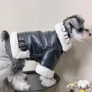 ملابس الكلب جلدية نارية دراجة نارية ET Coat Coat Calting Clothing Dogs There Dog Compless French Bulldog Fashion Autumn Winter Black Boy Mascotas L231225