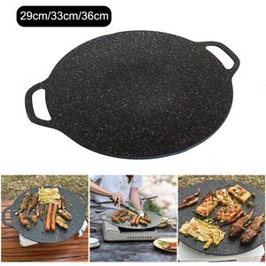 Camp Kitchen Oil Frying Baking Pan Camping Cookware BBQ Grill Pan Induction Cooker Round for Outdoor Camping Kitchen Bakeware Tools Supplies 230904