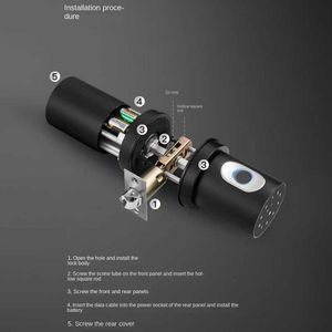 Serrature per porte 1 Set Maniglia per porta con impronta digitale Maniglia per porta intelligente con tastiera Per porta interna dell'ufficio della camera da letto HKD230903