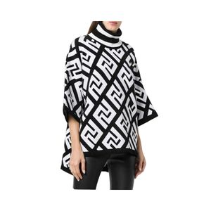 Kobiety High End Jacquard Cardigan Cape Style High Neck podzielony siedmiu ćwierć rękawów sweter swetra swetry swetry pullover długa sukienka Luksusowy projektant