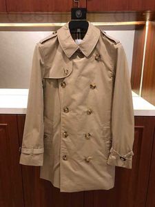 Mens casual trench coats designer outono e inverno clássico masculino comprimento médio trench coat estilo britânico de alta qualidade