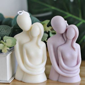 Inne przedmioty dla zdrowia duże 3D romantyczne para portret miłośnicy silikonowej świecy do rzeźbie
