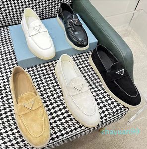 Dress Shoes Latest Designer Top Quality Slippers Cashmere Leather Womens Loafers High Elastic Beef Tendon Bottom Casual Flat Heel Soft Sole Work Office Shoe