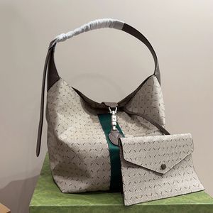 Damen-Einkaufstasche mit großem Fassungsvermögen, Tragetaschen, Designer-Handtasche, Geldbörse, klassischer Vollbuchstaben-Druck, silberne Hardware-Accessoires, hochwertige Leder-Schultergurte