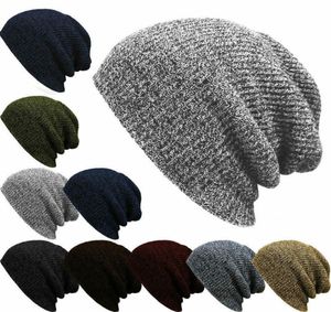 Cappelli invernali in maglia di cotone casual per donna Uomo Cappello berretto largo all'uncinetto Berretto da sci oversize slouchy caldo8828999