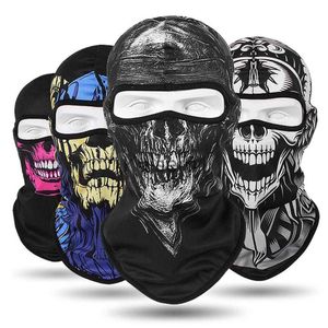 Cykling Caps Maski 2021 NOWOŚĆ Zimowe Motocykl Motorcycle Maska Lycra Moto Biker Cap Wind Maska STOPPER MASK MOTORYCKOWY X0904