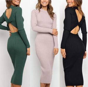 Kvinnors avslappnade klänningar 2023 Autumn New Tight Sexy Women's Woolen Dress Women's Tight kjol