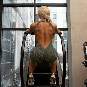 Backless Formal Gym Jumpsuit Women V Neck Yoga Fitness Bodysuits Workout Jumpsuits