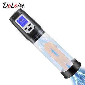 Rozszerzenia Doloise LCD Electric Penis Pump Powiększenie przedłużenie trenera Męskie Masturbatorzy Puchar Dick Sex Toys for Men 230904