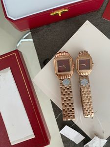 22m 27mm mulheres relógio quadrado de quartzo 18k ouro rosa completo aço inoxidável unissex diamante designer relógio esporte à prova d'água moda masculina relógio de pulso
