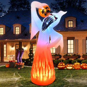 Dekorativa föremål Figurer Halloween Grand Event Pumpkin Ghost Witch Uppblåsbar hem utomhusdekoration Arch Yard Props for Holiday Party Garden med LED 230901