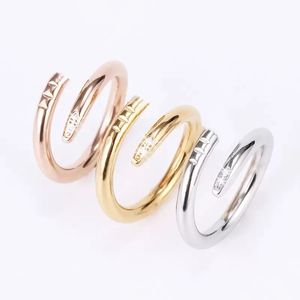 Women Designer Nail Ring Luxury Jewelry Midi Titanium Steel Alloy Gold-Plated Never Fade Not Allergic