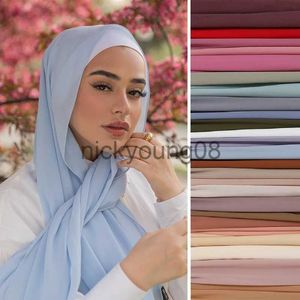 Hängande halsdukar muslimsk chiffong hijab halsduk för kvinnor fast färg huvud wraps kvinna hijabs halsdukar dam foulard femme muslimsk slöja 70*180 cm x0904