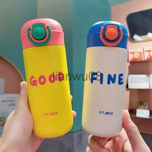 Cups Dishes Utensils New Creative Double Wall Thermos Vacuum Insulated Stainless Steel Vacuum Flask Portable Bullet Cover Kids Student Drinking Cups x0904