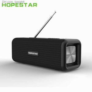 Portabla högtalare Hopestar T9 Vattentät trådlös Bluetooth -högtalare Outdoor High Power Subwoofer Extern antenn TWS Intercom -högtalare med FM TF Q230905