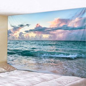 Tapestries Beautiful Wave Landscape Printed Large Wall Tapestry Hanging Art Nature Scenery Bedroom Living Room 230901
